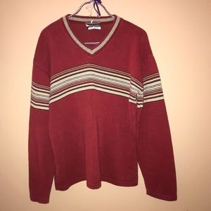 Red v neck sweater